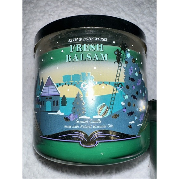 Fresh Balsam 3 Wick Candle x2 Bath & Body Works White Barn Christmas Lot Set NEW - Picture 3 of 15